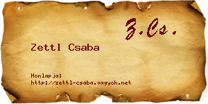 Zettl Csaba névjegykártya