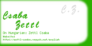 csaba zettl business card